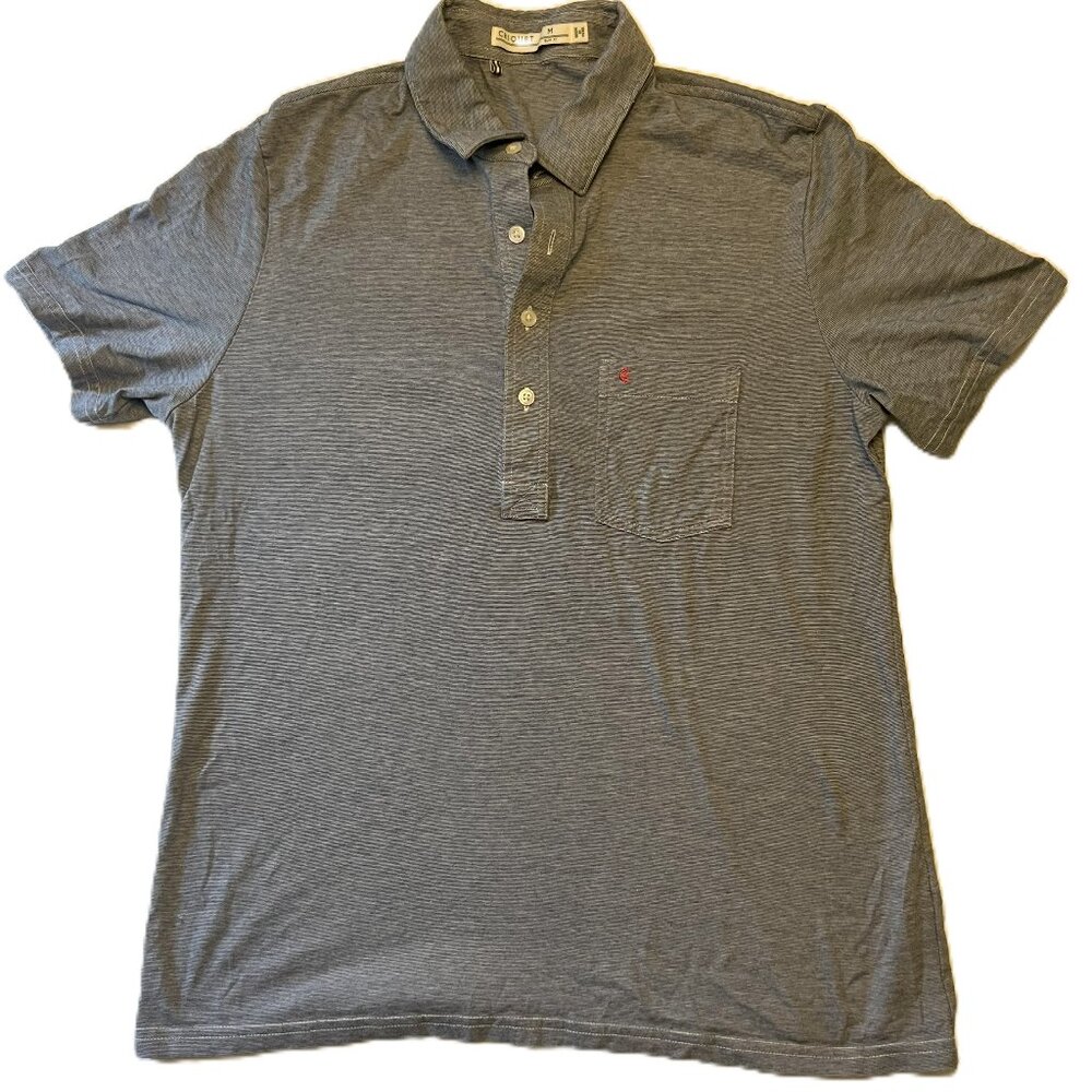 Criquet Men’s Polo Shirt – Blue & White Striped – Size Medium – Pre-Owned